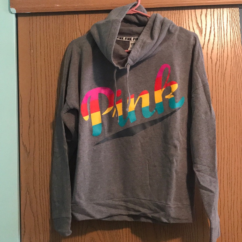 PINK cowl neck hoodie